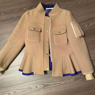 ひざ丈ワンピースsacai luck  トリコロールストライプのサックドレス