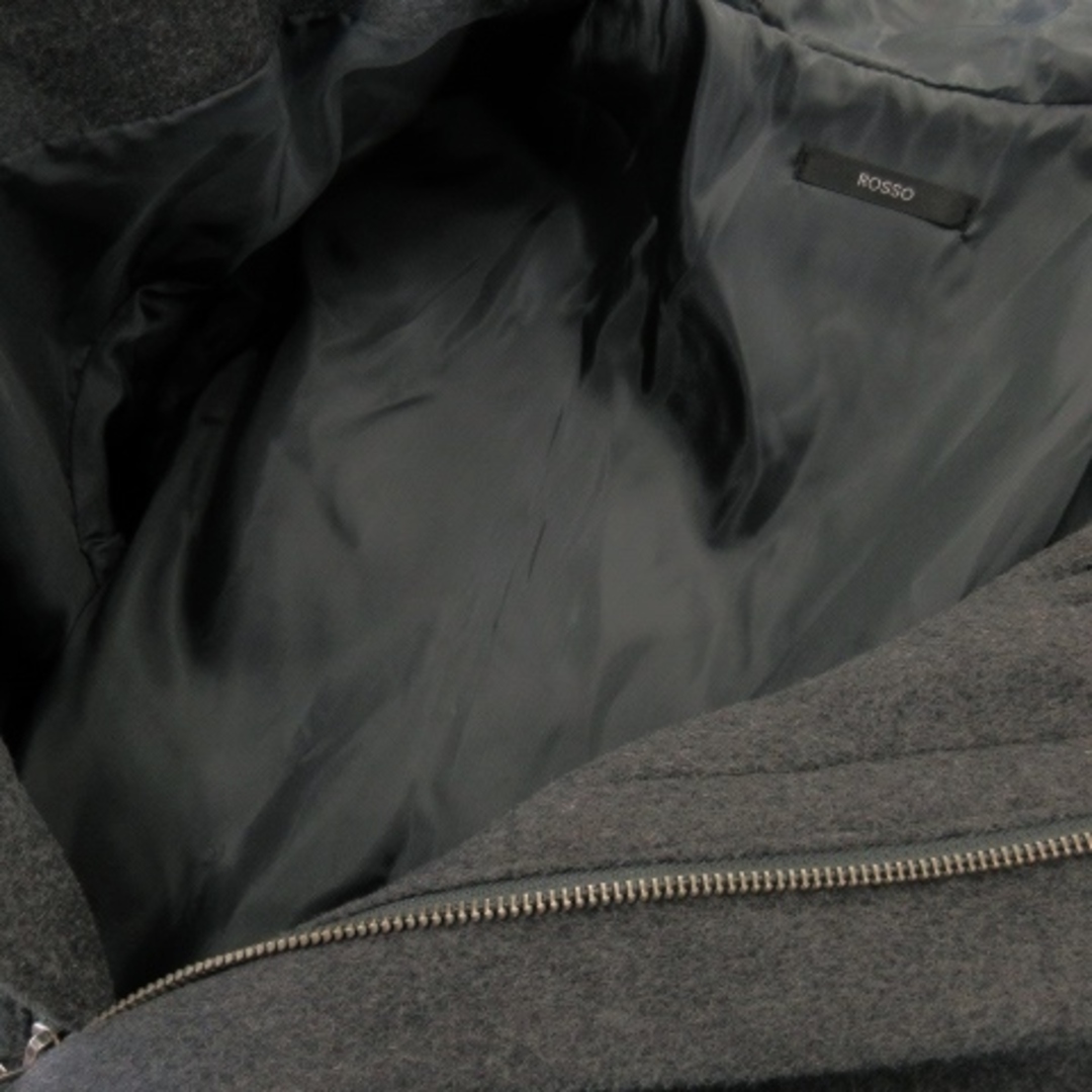 ROSSO(ロッソ)のロッソ コート ダッフル フーディ ミドル丈 ウール混 ジップアップ M グレー レディースのジャケット/アウター(ダッフルコート)の商品写真