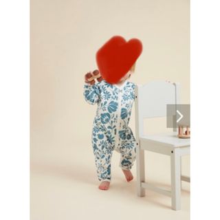 プチバトー(PETIT BATEAU)のフラワープリントロンパース(ロンパース)