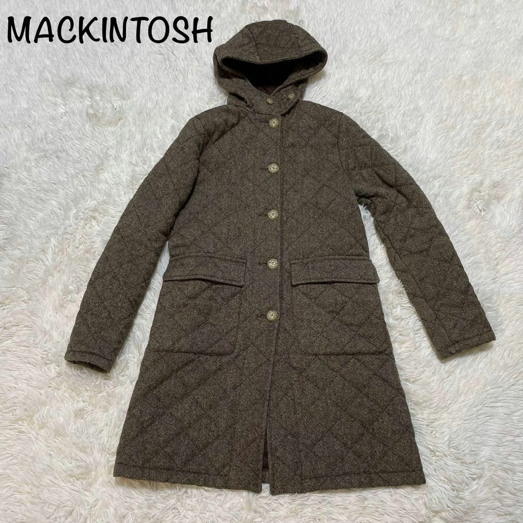 【美品】マッキントッシュ 英国製 キルティング フーデット コート