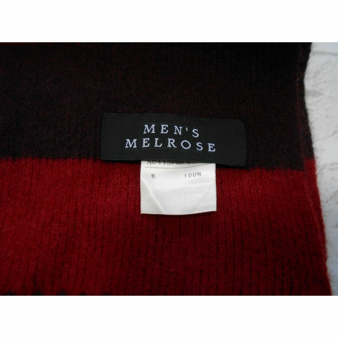 MEN'S MELROSE(メンズメルローズ)の送料無料！ メンズ メルローズ ボーダー ウール ニット マフラー メンズのファッション小物(マフラー)の商品写真