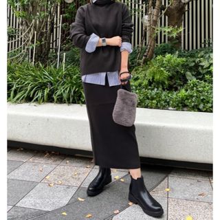 UNIQLO - UNIQLO:C ユニクロシー プリーツカラーブロックスカートの