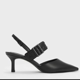 チャールズアンドキース(Charles and Keith)のSepphe セフェ スタッズストラップパンプス （Black）(ハイヒール/パンプス)