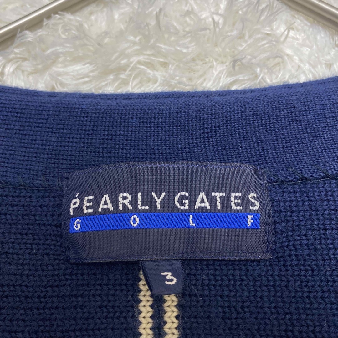 PEARLY GATES(パーリーゲイツ)のパーリーゲイツ　ニットベスト　総柄　古着　シンプル　刺繍　ワンポイ メンズのトップス(ベスト)の商品写真