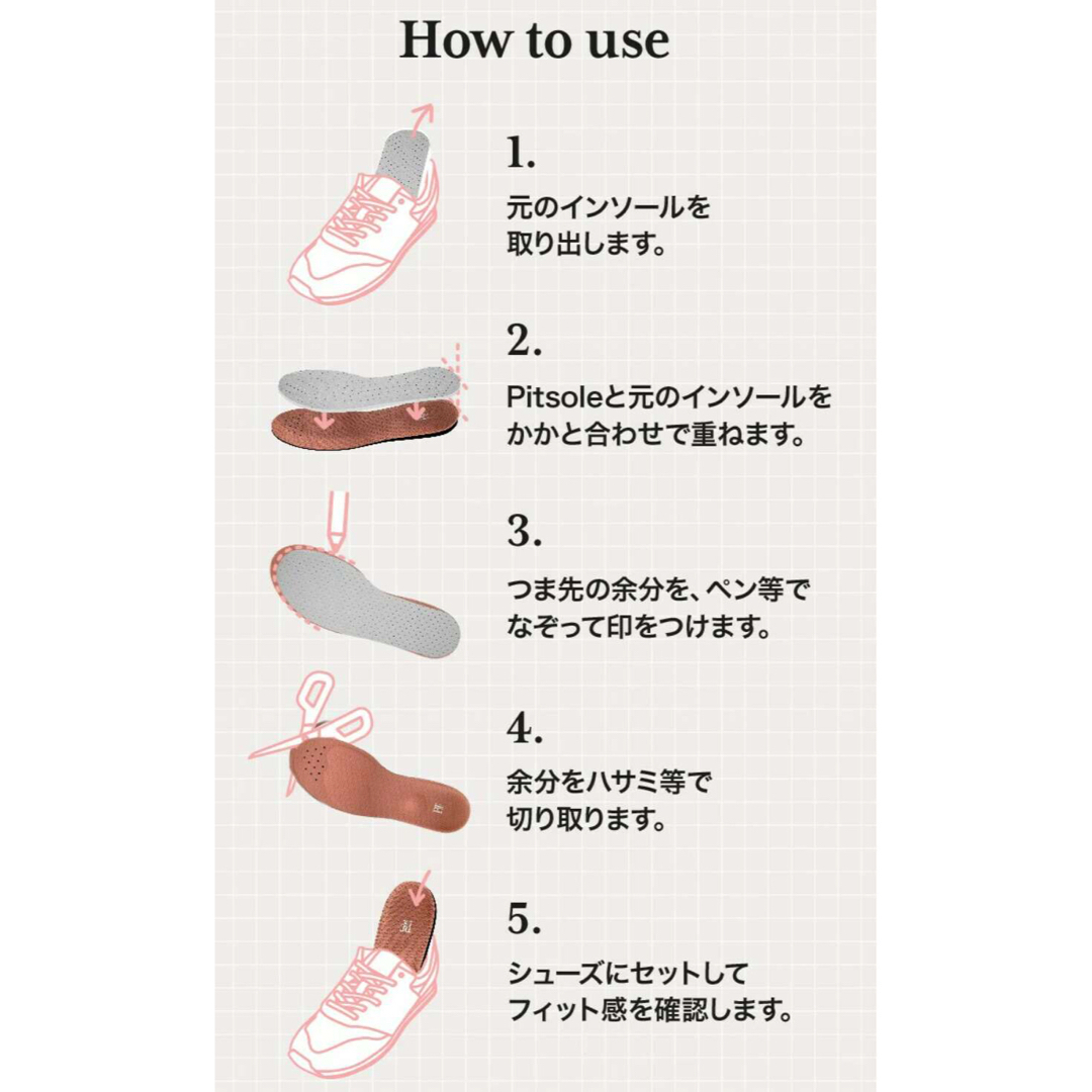 靴中敷】2足Pitsole インソール Sサイズ 新品未使用-