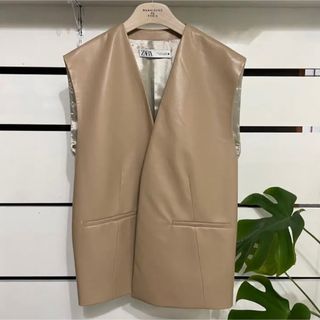 ZARA ザラ ジレ ベスト ベージュ M