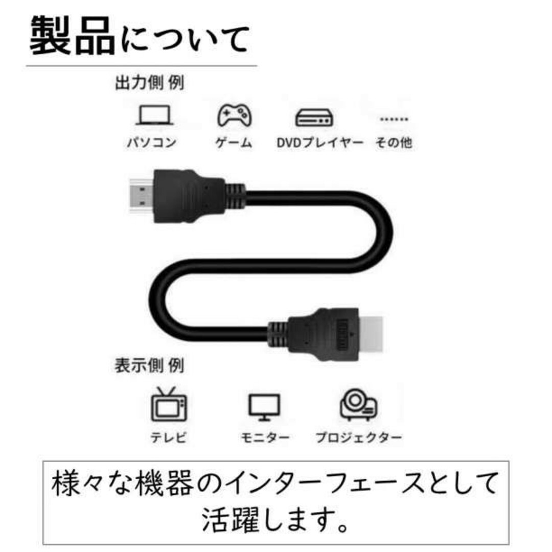 HDMI ケーブル 1.5m ver1.4 フルHD対応 ハイスピード ブラック スマホ/家電/カメラのテレビ/映像機器(映像用ケーブル)の商品写真