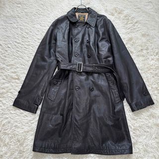 【DRESS HIPPY】ドレスヒッピー L トレンチコート ラムレザー 黒(トレンチコート)