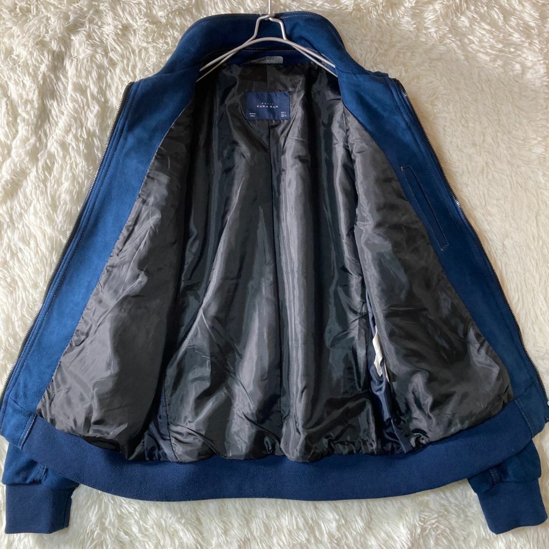 美品 ZARA ザラ ジップアップ ブルゾン 青系 ネイビー L ジャケット