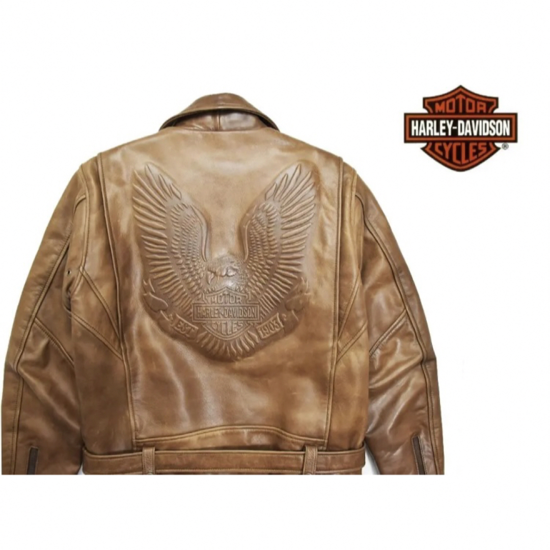 HARLEY DAVIDSON ビッグロゴ ダブルライダース ジャケット M-