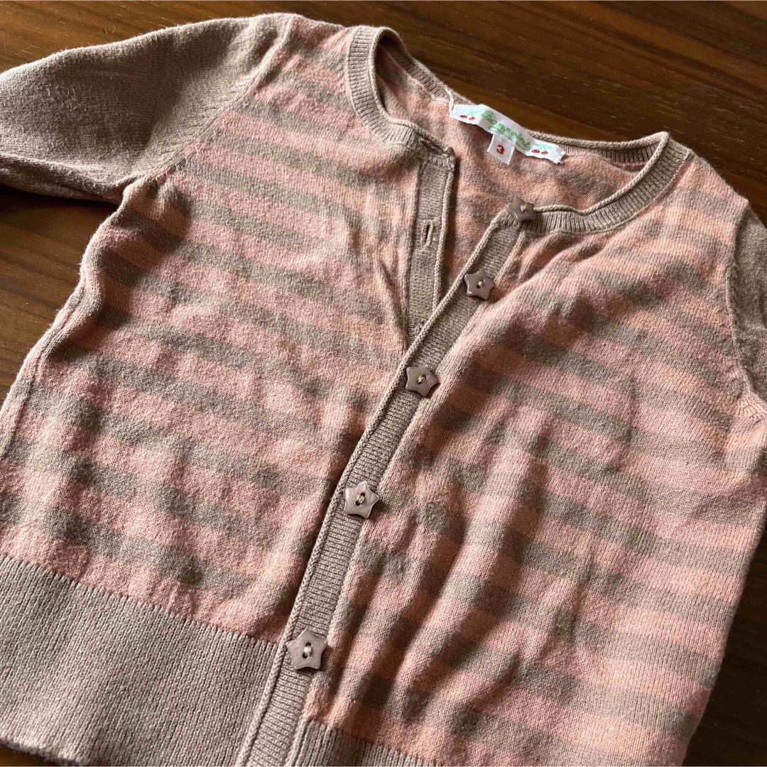 Bonpoint(ボンポワン)のBonpoint  ボンポワン　長袖　カーディガン　サイズ3 80.90cm キッズ/ベビー/マタニティのキッズ服女の子用(90cm~)(カーディガン)の商品写真