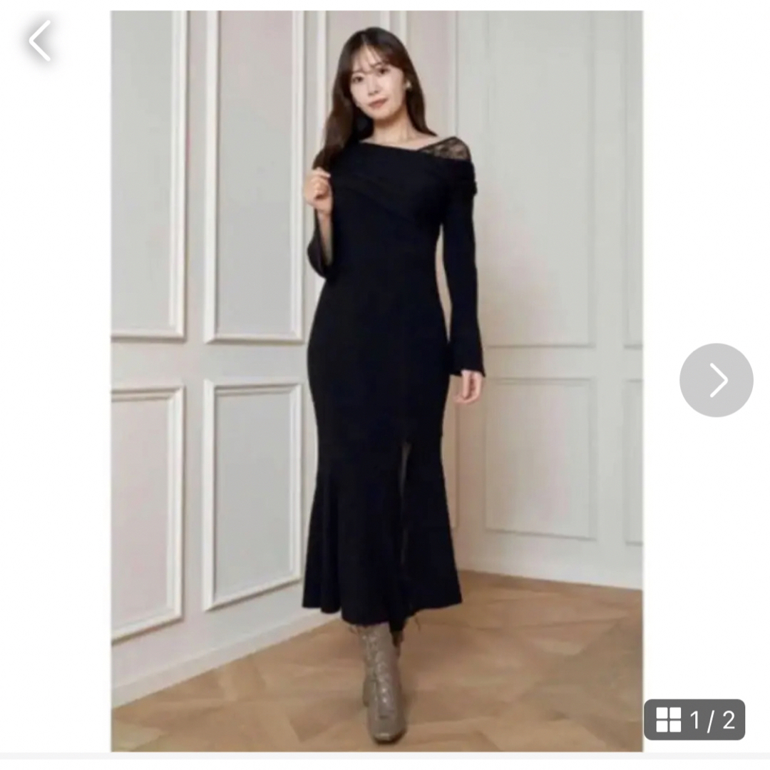 Herlipto Peony Lace Knit Dress Sサイズ黒