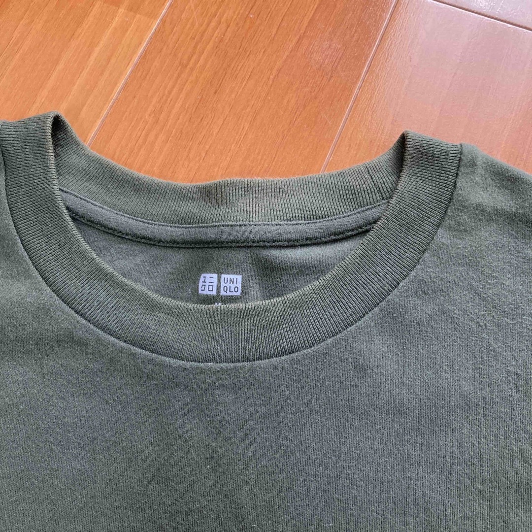 UNIQLO(ユニクロ)のユニクロ ソフトタッチ クルーネックT ダークグリーン M メンズのトップス(Tシャツ/カットソー(七分/長袖))の商品写真