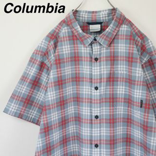 コロンビア(Columbia)の【XLサイズ】コロンビア／チェックシャツ　ワンポイントロゴ　ビッグサイズ　古着(シャツ)