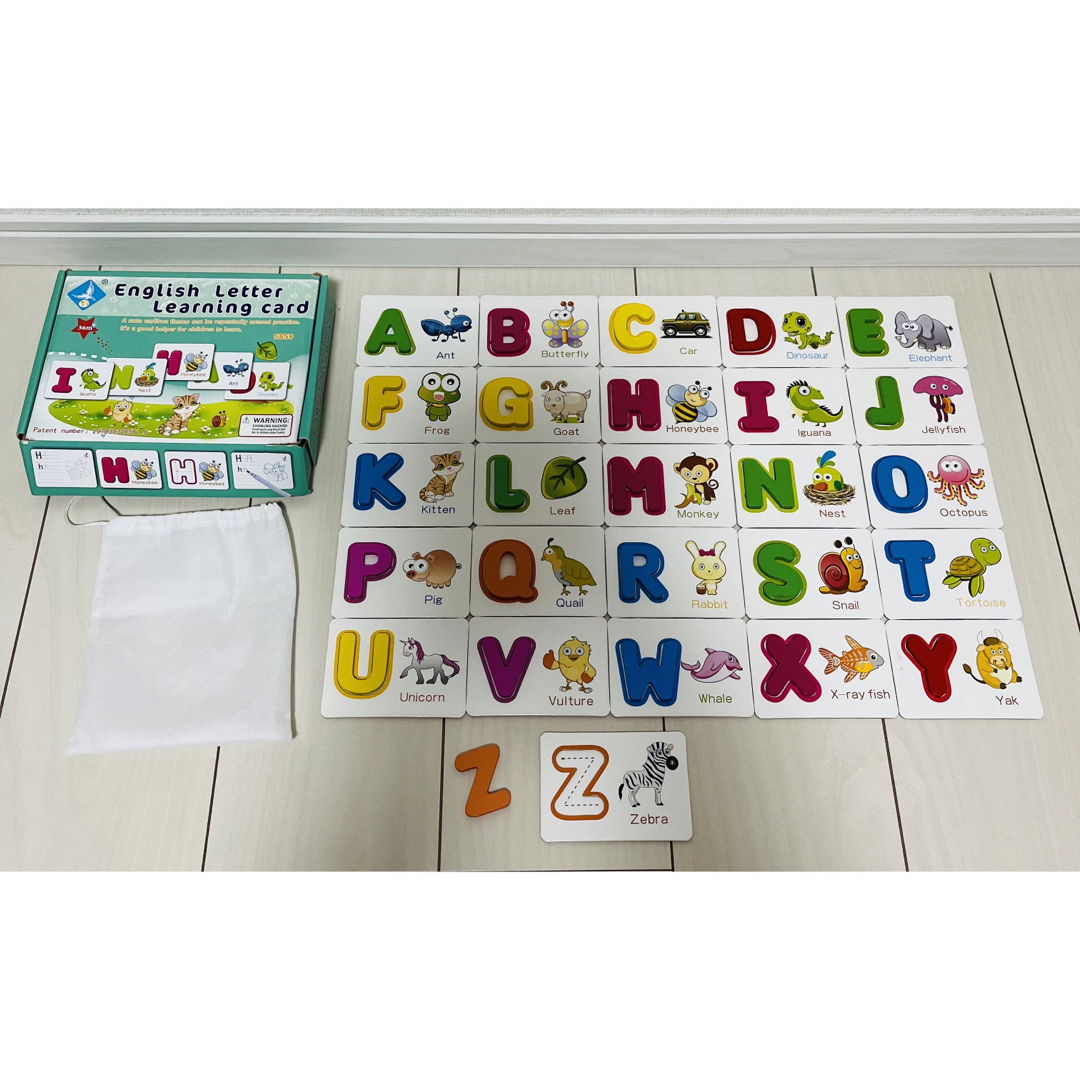 知育玩具 英語 アルファベットカード パズル キッズ/ベビー/マタニティのおもちゃ(知育玩具)の商品写真