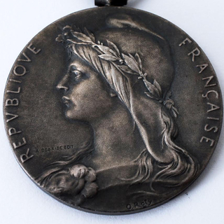 フランス　マリアンヌ　公共交通省　表彰記念銀メダル　1923(その他)