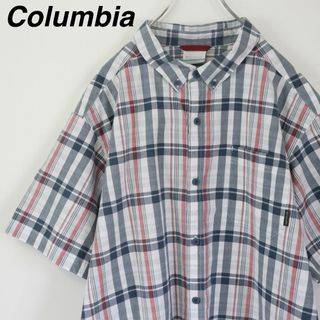 コロンビア(Columbia)の【XLサイズ】コロンビア／チェックシャツ　ワンポイントロゴ　ビッグサイズ　古着(シャツ)