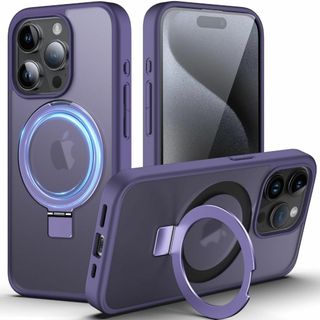 【色:パープル】DASFOND iPhone 15 Pro 用 ケース [Mag(その他)