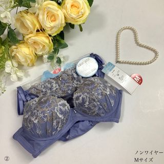 下着☆Mサイズ ノンワイヤーブラ&ショーツ 女装 男性様も！　②(ブラ&ショーツセット)