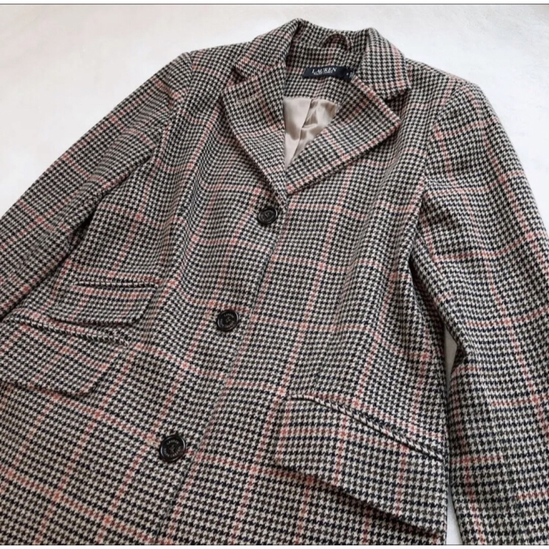 RALPH LAUREN ラルフローレン チェック チェスター ロング コート RALPH LAUREN ラルフローレン チェック チェスター ロング コート