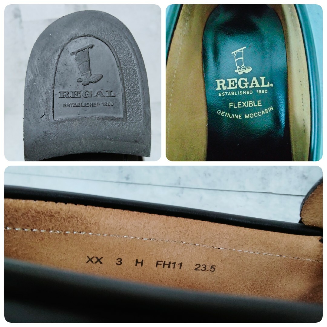 REGAL(リーガル)のREGAL リーガル FH11 コインローファー 23.5 ブラック 学生 レディースの靴/シューズ(ローファー/革靴)の商品写真