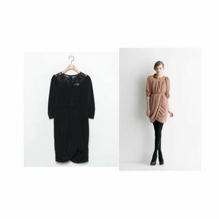 ユナイテッドアローズ(UNITED ARROWS)の11/5までお値下げ☆新品・タグ付☆FLICKA☆34650円☆ワンピ☆ブラック(ひざ丈ワンピース)