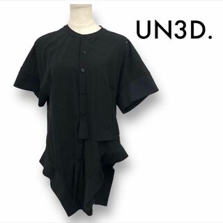 アンスリード(UN3D.)の【送料無料】UN3D. リブコンビタイプライターシャツ タックデザイン 38(シャツ/ブラウス(半袖/袖なし))