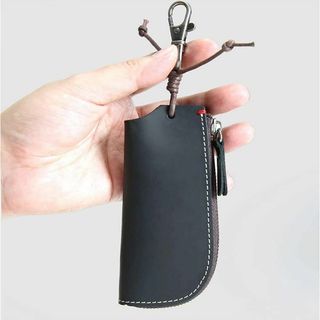 キーケース メンズ 牛革 本革 シンプル ブラック 新品 シンプル モノトーン(キーケース)