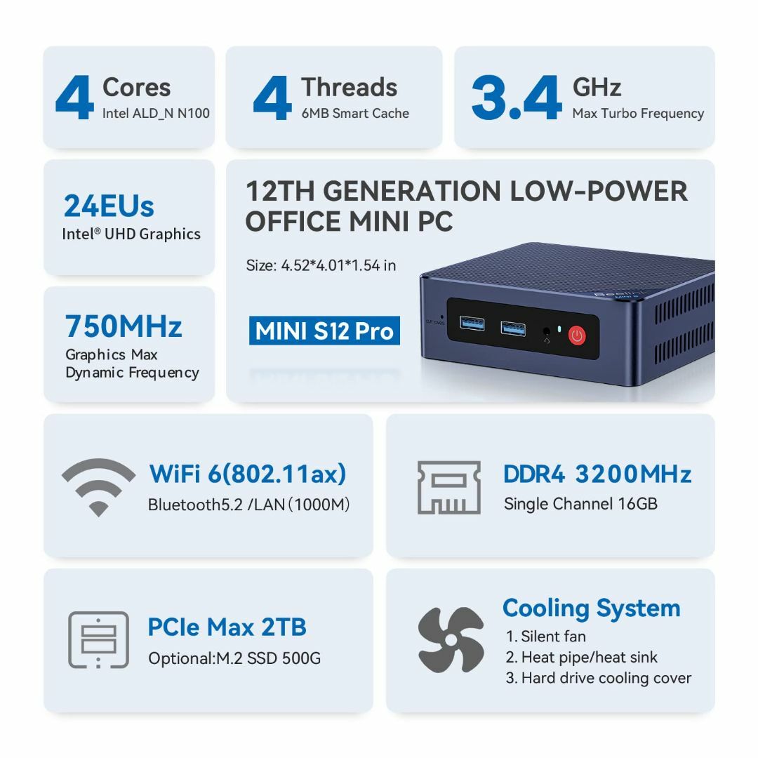 beelink mini s12 pro ミニPC、第12世代Intel n10の通販 by momo's