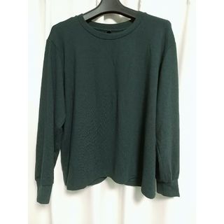 ユニクロ(UNIQLO)のUNIQLO 薄手 ニット XLサイズ セーター ダークグリーン 濃緑 ユニクロ(ニット/セーター)