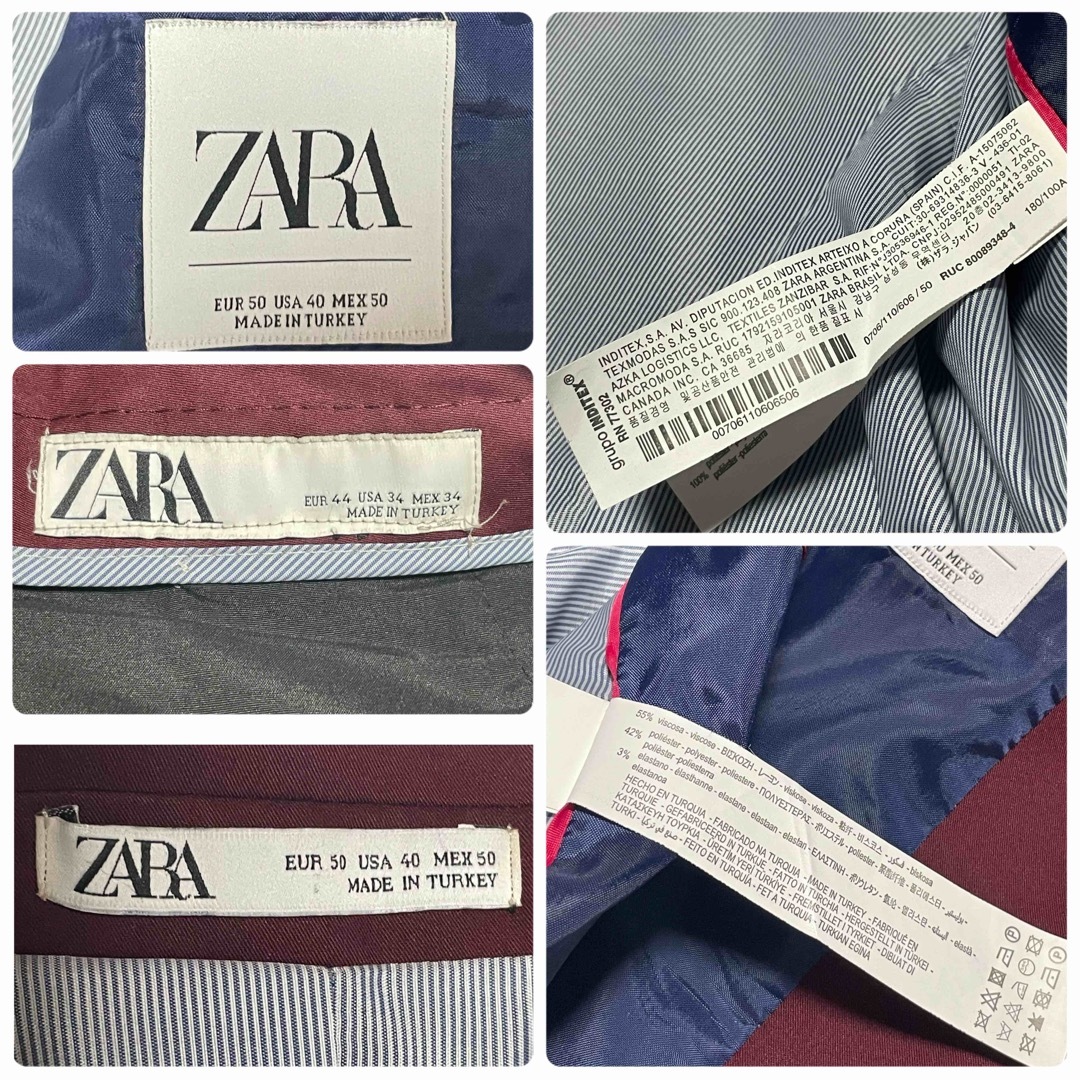 ZARA ザラ スーツ セットアップ バーガンディ ワインレッド L 9