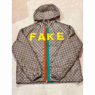 グッチ(Gucci)のGUCCI FAKE/NOTプリント GGナイロン ジャケット グッチ(ナイロンジャケット)