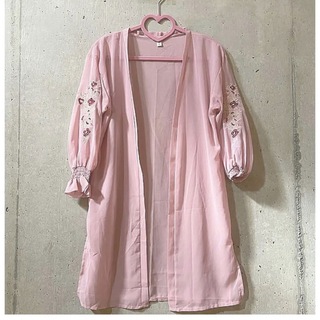 アマゾン(Amazon)の★Amazon★アマゾン 購入 韓国ファッション カーディガン ピンク 花 刺繍(カーディガン)