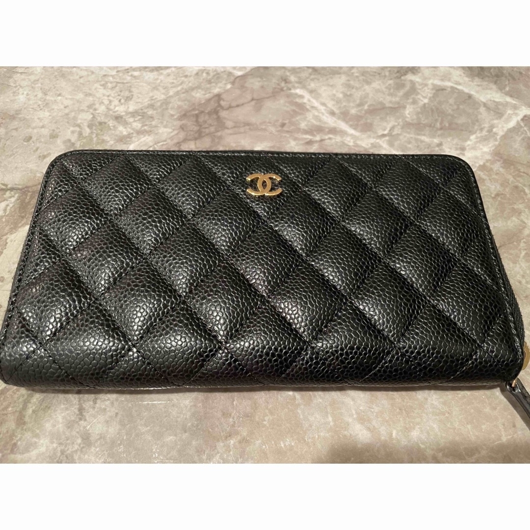 CHANEL シャネル 長財布 キャビアスキン マトラッセ ココマーク財布 