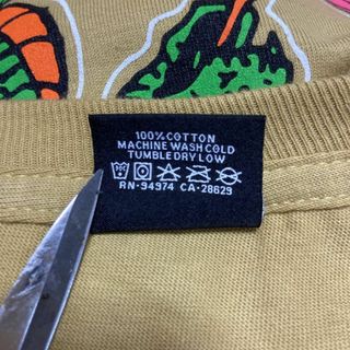 【メキシコ製、くすみカラー】stussyバックプリントロゴ古着ドラゴン薄茶M