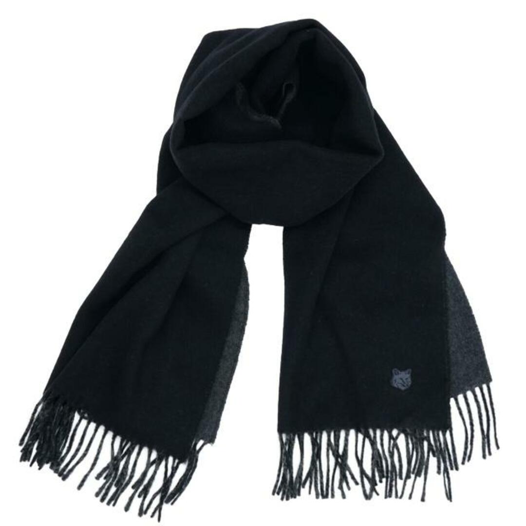 MAISON KITSUNE'(メゾンキツネ)のMaison Kitsune(メゾン キツネ) LM06201WA0018 FOX HEAD PATCH SCARF Black レディースのファッション小物(マフラー/ショール)の商品写真