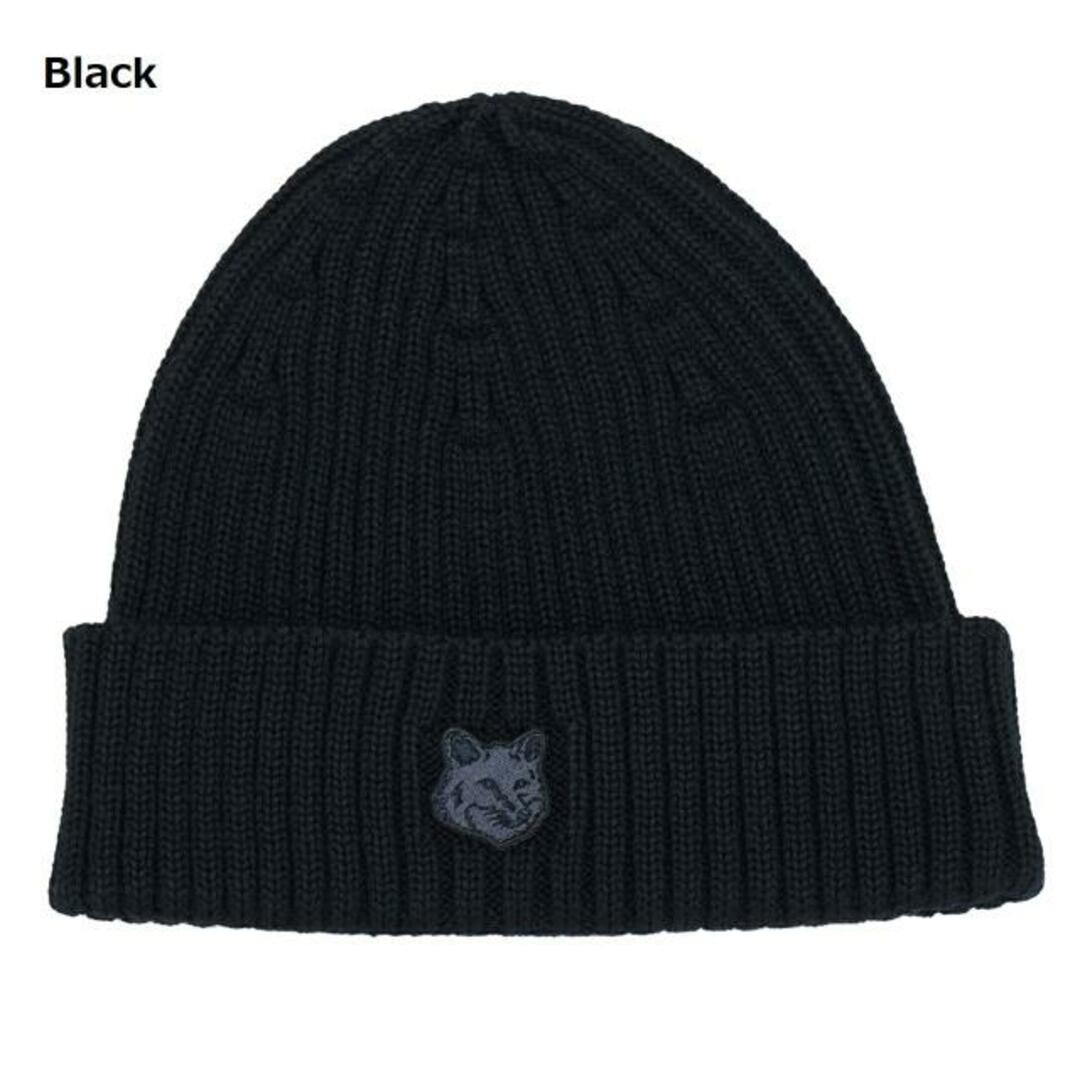 MAISON KITSUNE'(メゾンキツネ)のMaison Kitsune(メゾン キツネ) LM06111KT1022 FOX HEAD PATCH RIBBED BEANIE Black メンズの帽子(ニット帽/ビーニー)の商品写真