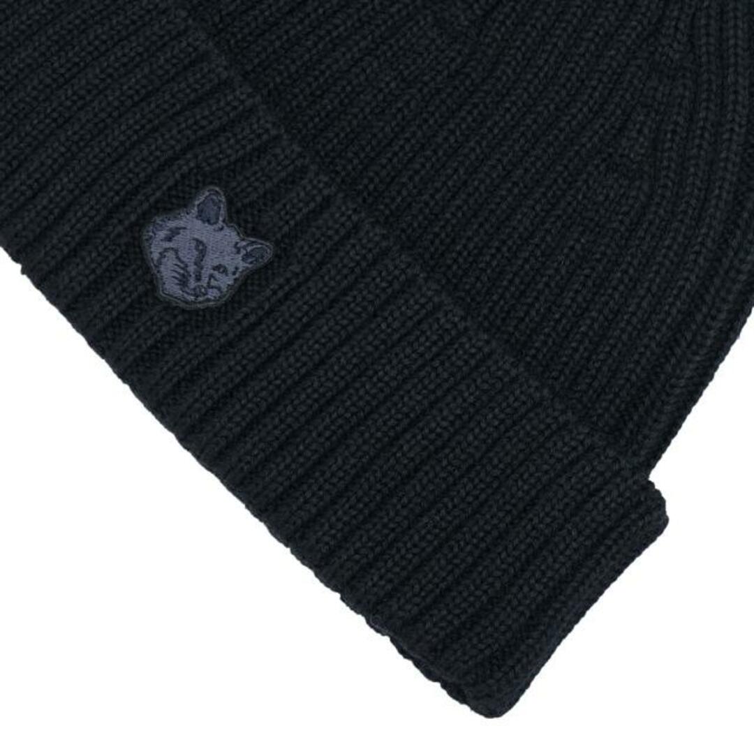MAISON KITSUNE'(メゾンキツネ)のMaison Kitsune(メゾン キツネ) LM06111KT1022 FOX HEAD PATCH RIBBED BEANIE Black メンズの帽子(ニット帽/ビーニー)の商品写真