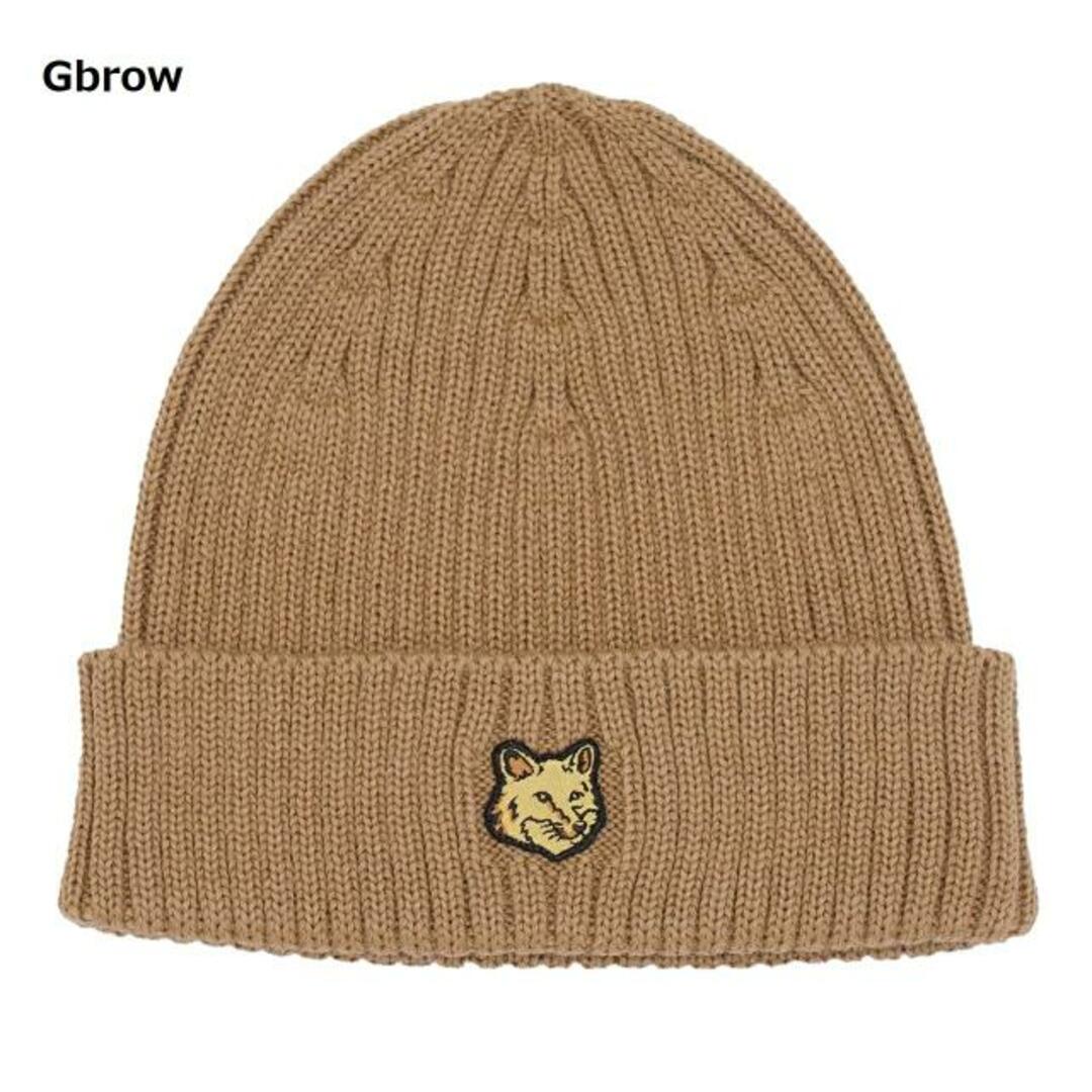 MAISON KITSUNE'(メゾンキツネ)のMaison Kitsune(メゾン キツネ) LM06111KT1022 FOX HEAD PATCH RIBBED BEANIE Gbrow メンズの帽子(ニット帽/ビーニー)の商品写真