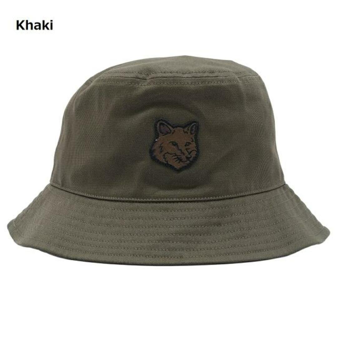 MAISON KITSUNE'(メゾンキツネ)のMaison Kitsune(メゾン キツネ) LM06113WW0088 FOX HEAD PATCH BUCKET HAT Khaki メンズの帽子(ハット)の商品写真