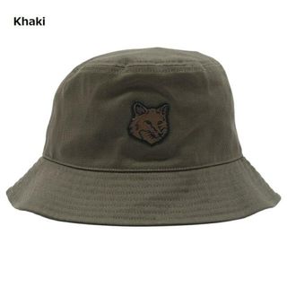 メゾンキツネ(MAISON KITSUNE')のMaison Kitsune(メゾン キツネ) LM06113WW0088 FOX HEAD PATCH BUCKET HAT Khaki(ハット)