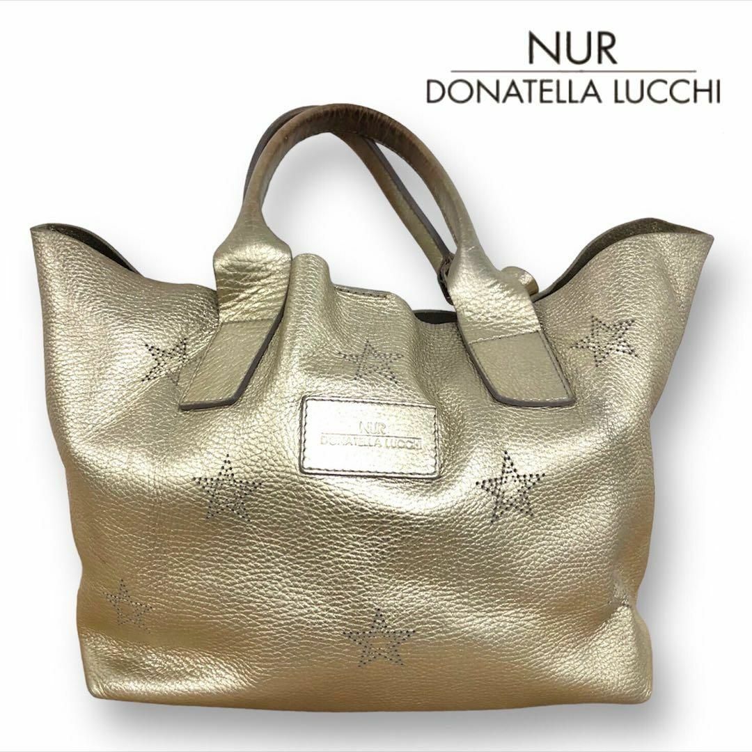 bulluratoバッグ【送料無料】NUR DONATELLA LUCCHI レザートートバッグ 星柄