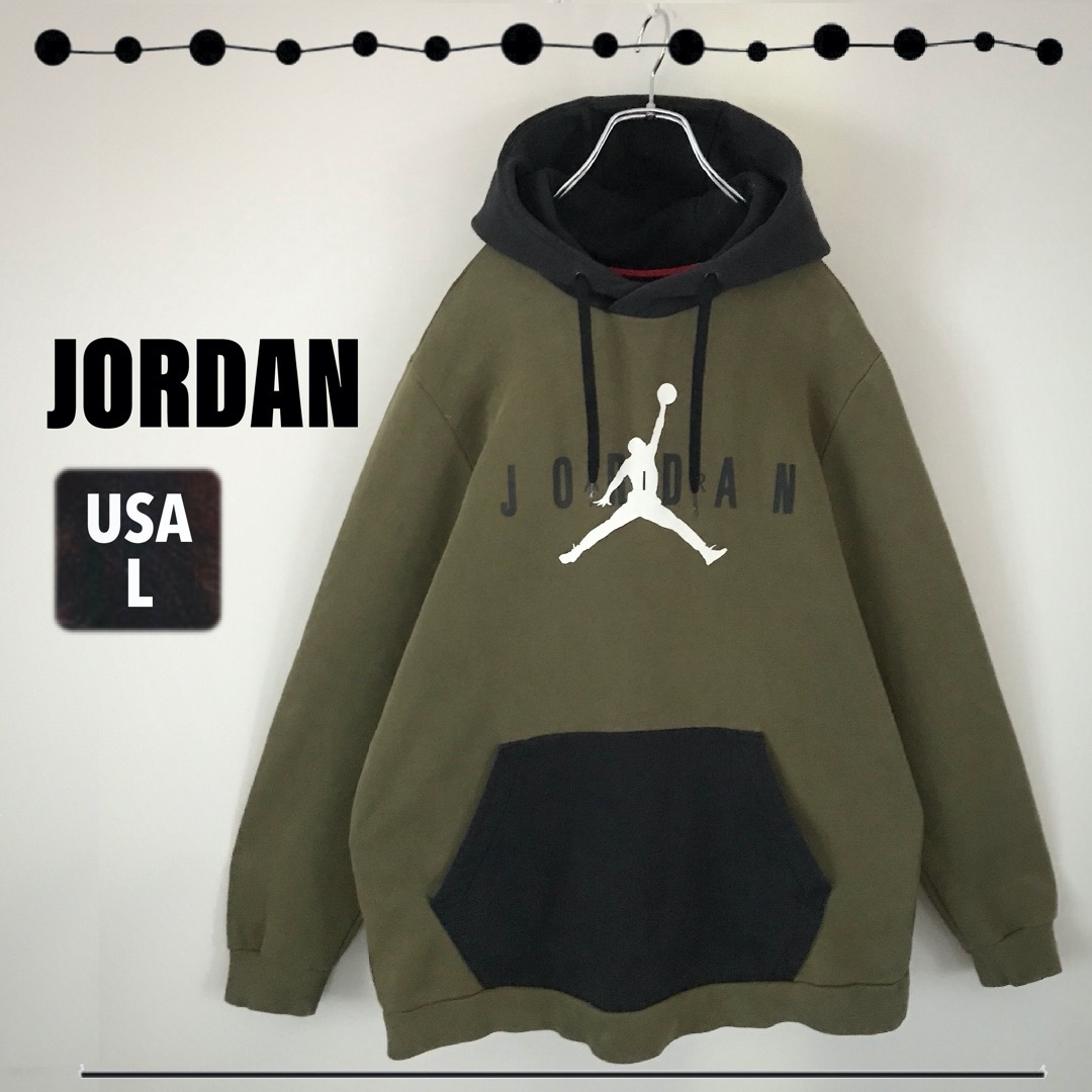 NIKE ナイキ パーカー 裏起毛 Lサイズ JORDAN ビッグ ロゴ-