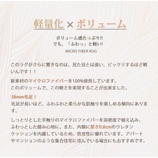 ☆軽量加工×ボリュームUP☆毛足38mm 洗えるシャギーラグマット130×190