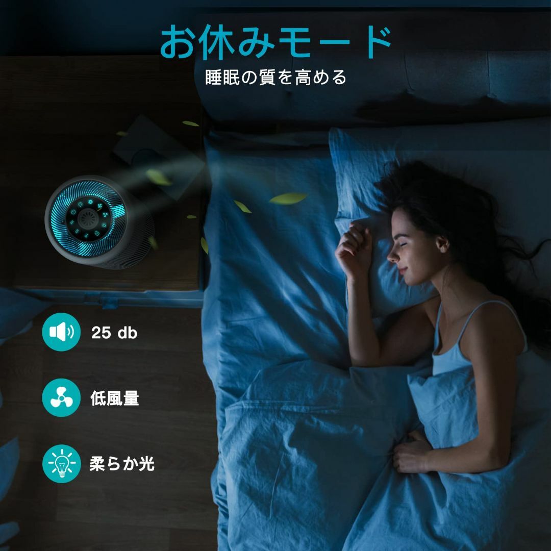 Airtok 空気清浄機 (2個入り)花粉対策 小型 20畳空気清浄機, 5重 の