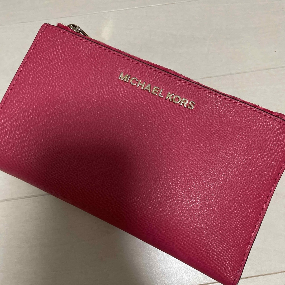 【美品】MICHAEL KORS 短財布 ピンク レザー マイケルコース
