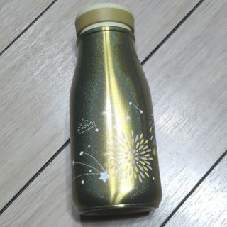 スターバックス(Starbucks)のスタバ　ステンレスミニボトルHANABI　237ml　花火　イエローゴールド(タンブラー)