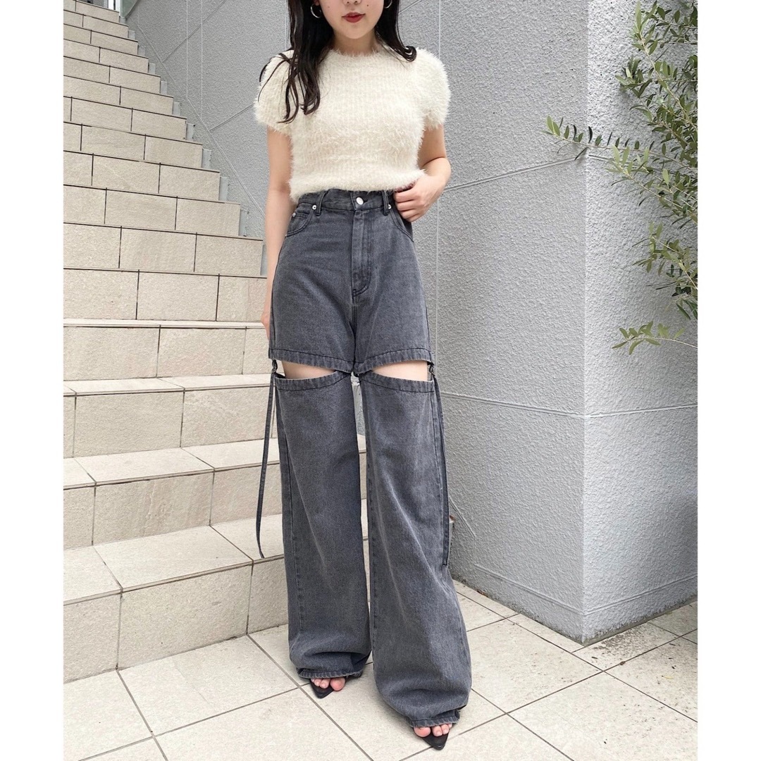 新品未使用 chico チコ サイドベルトスリットデニムパンツ | フリマアプリ ラクマ
