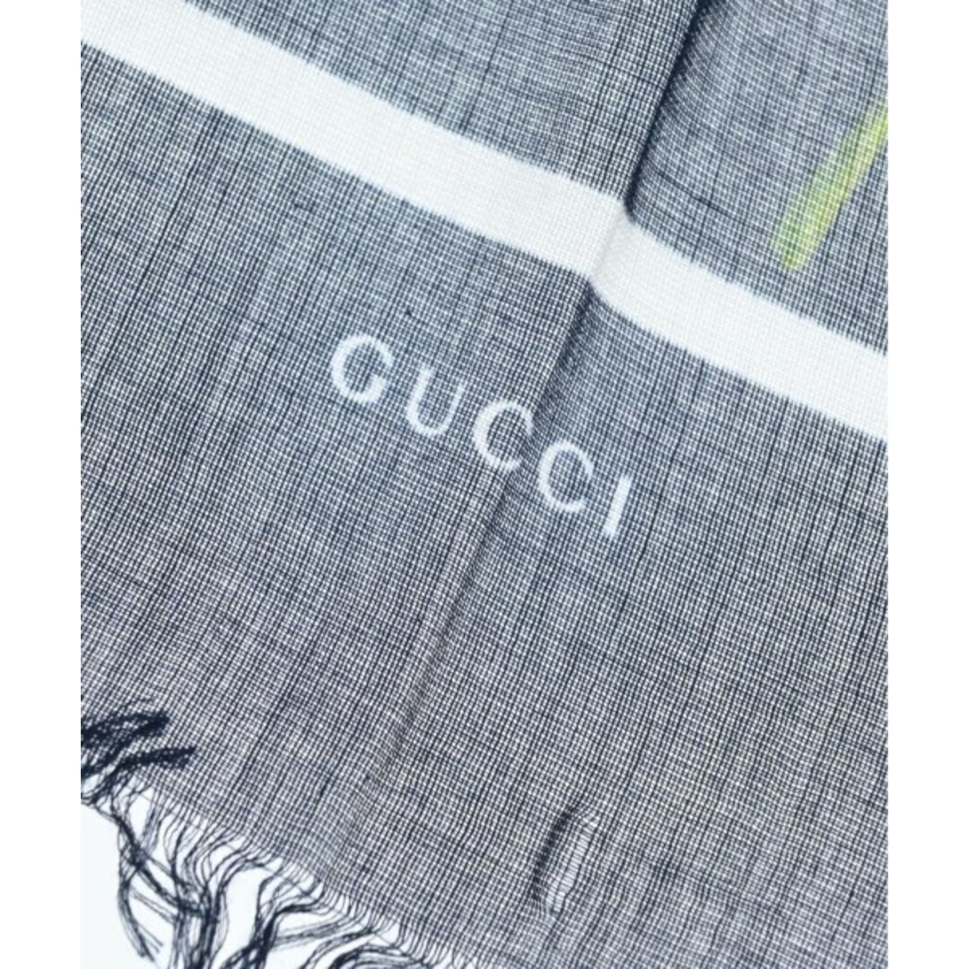 Gucci(グッチ)のGUCCI グッチ ストール - 紺x青x緑等(花柄) 【古着】【中古】 レディースのファッション小物(ストール/パシュミナ)の商品写真