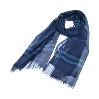 バーバリー(BURBERRY)のBURBERRY バーバリー ストール - 紺x水色系x黒(チェック) 【古着】【中古】(ストール)